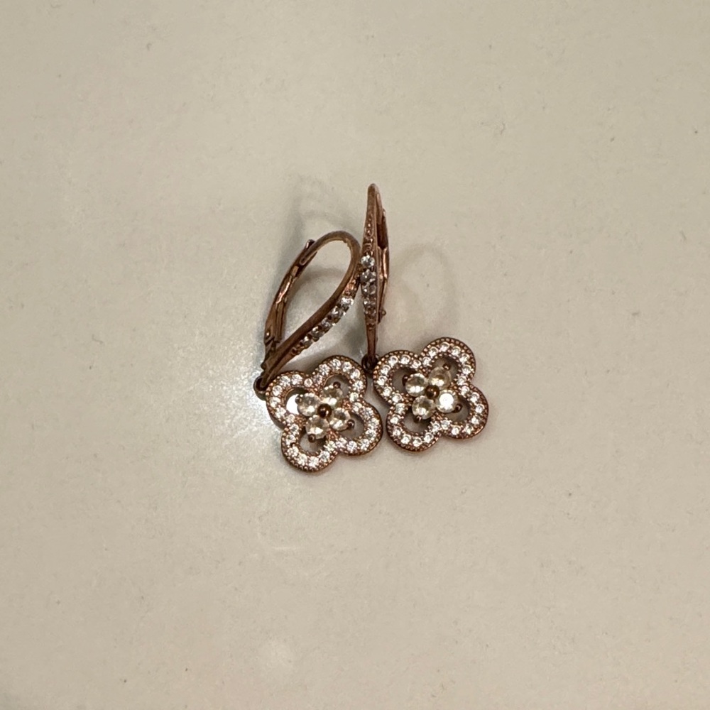 Elegant Floral Rose Gold Earrings
